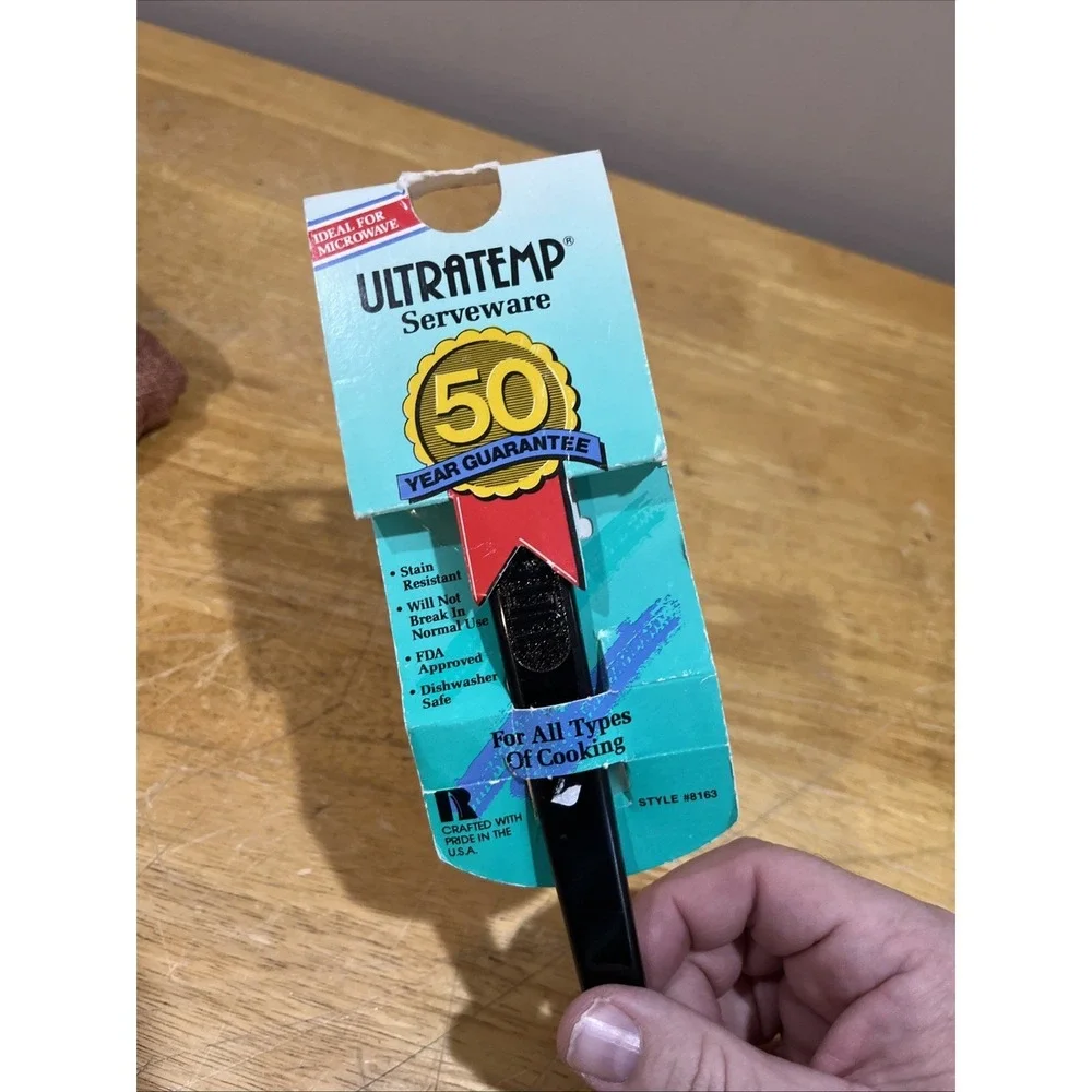 Vtg BLACK Ultratemp by‎ Robinson Knife Co Serrated Meat Serving Fork NOS